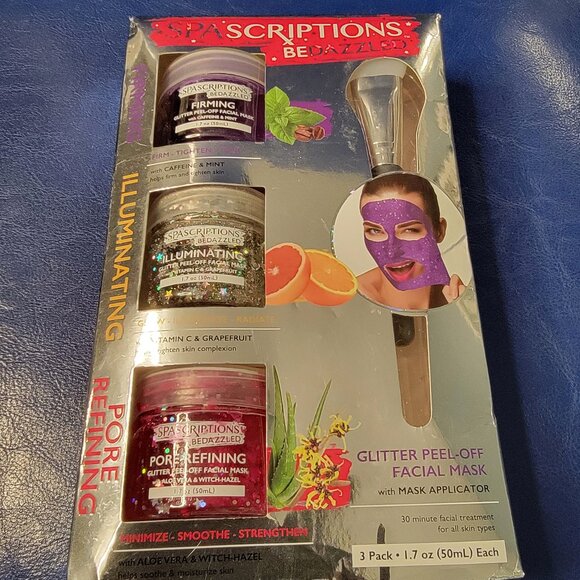 3 Three New Spascriptions Glitter Peel Off Face Masks Be Dazzled - Picture 2 of 11